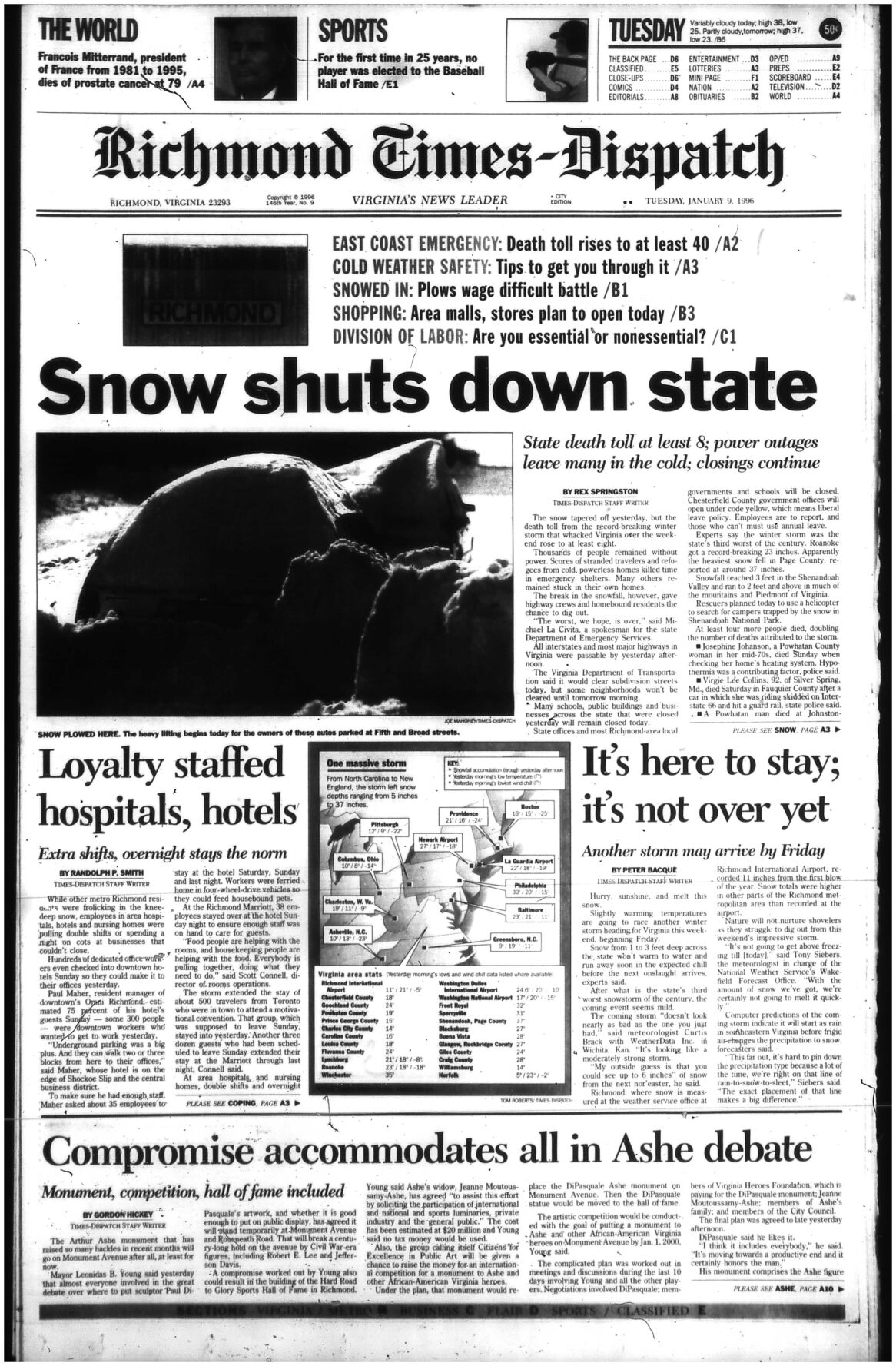 January 9, 1996 front page